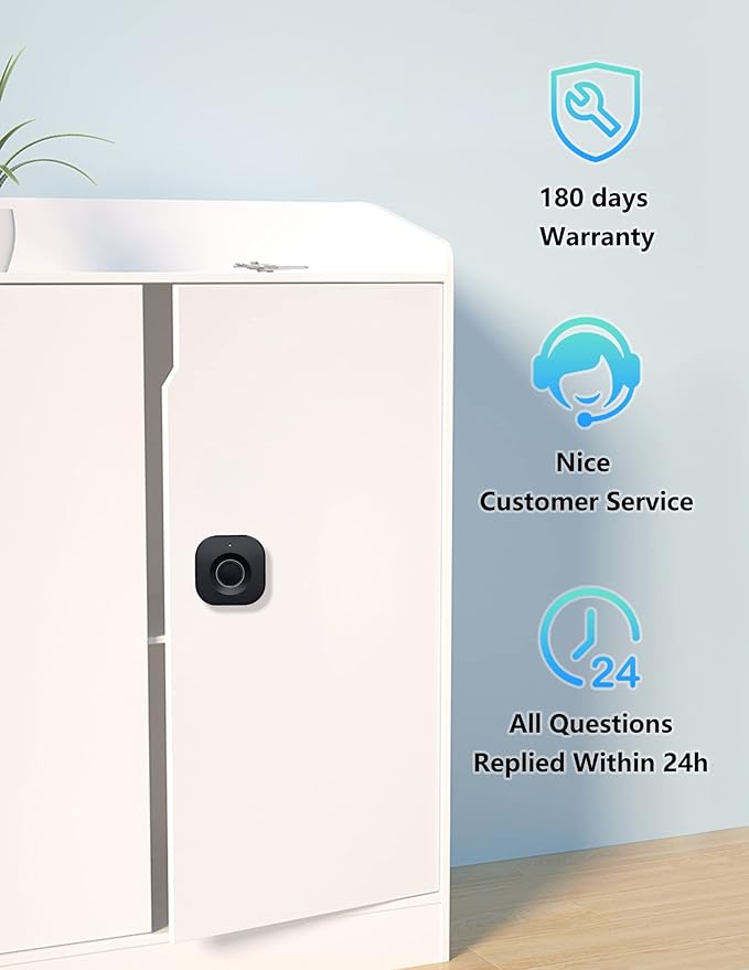 Fingerprint Cabinet Lock, Black, Biometric