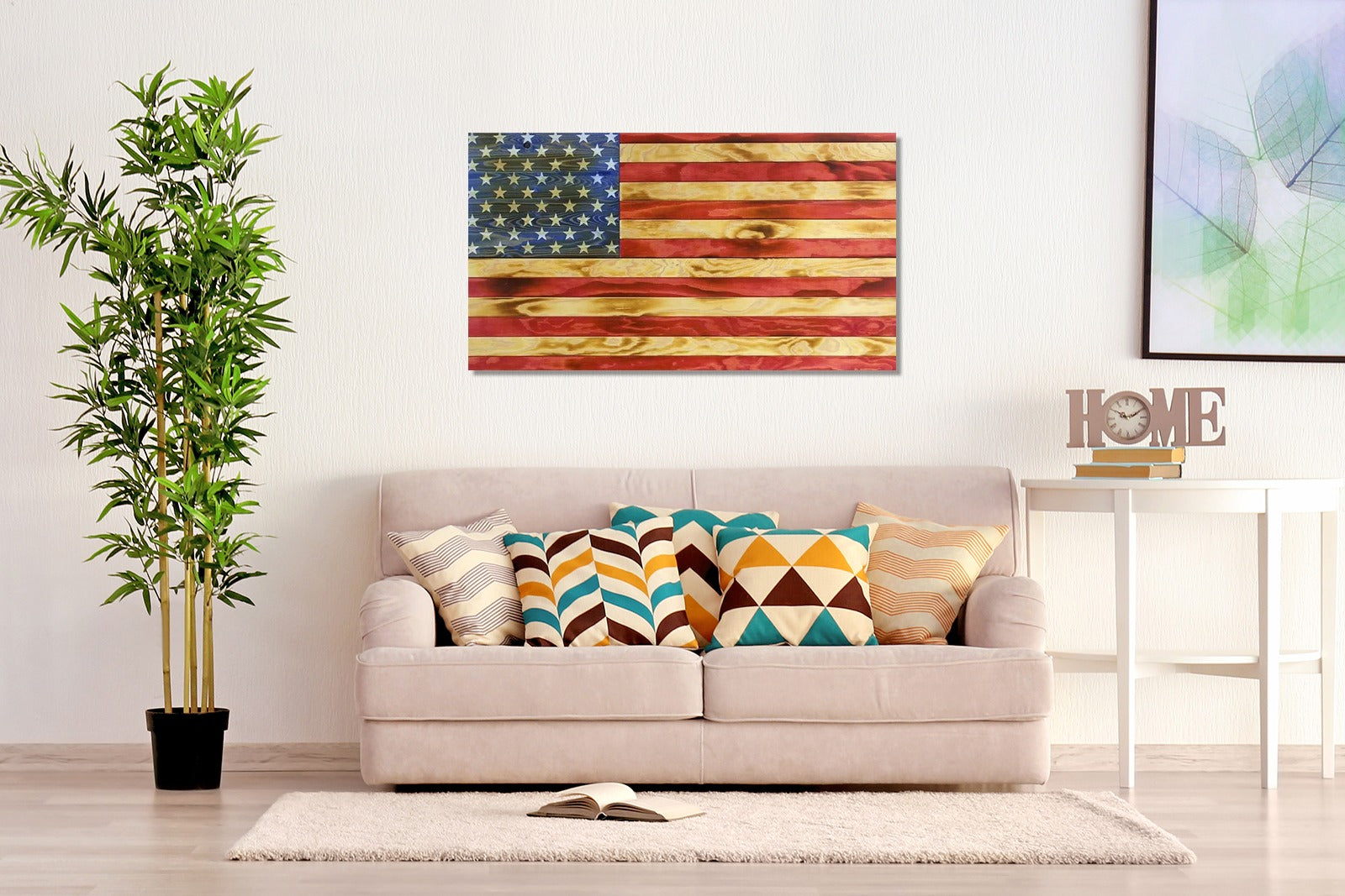 AMERICAN FLAG CONCEALMENT CABINET - TORCHED RWB