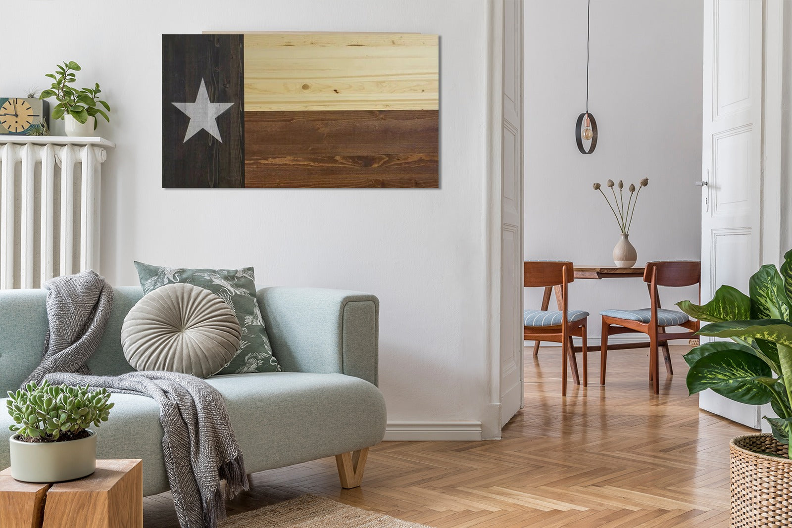 TEXAS FLAG CONCEALMENT CABINET - RUSTIC