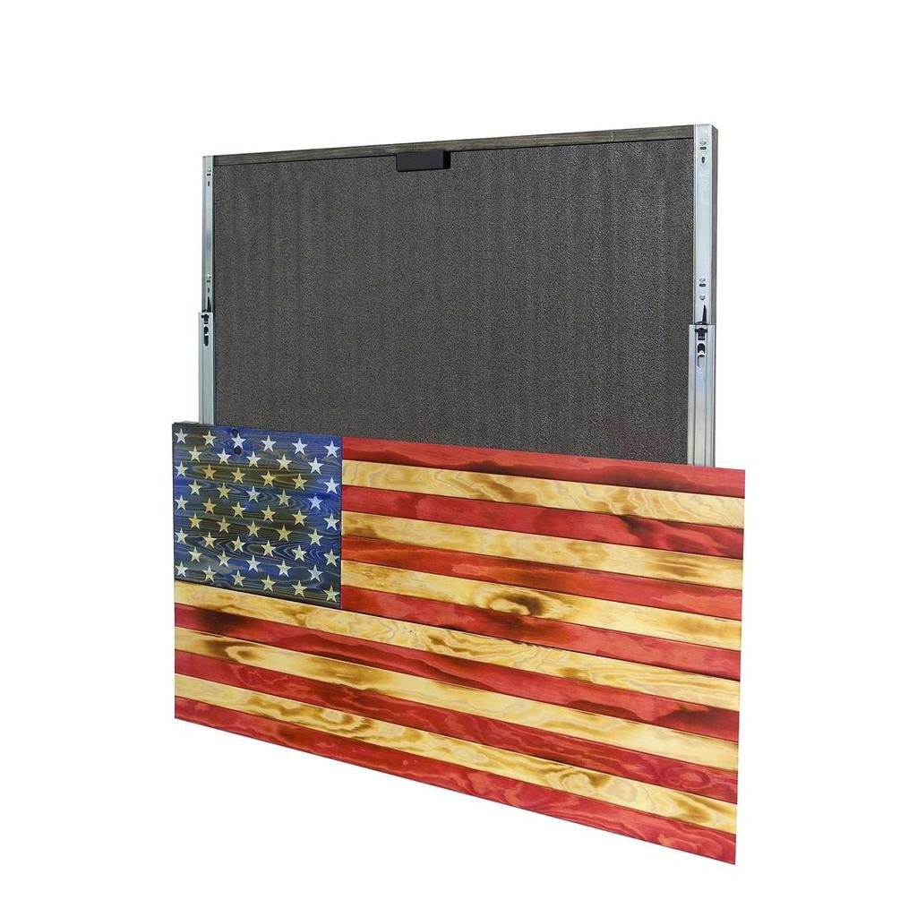 AMERICAN FLAG CONCEALMENT CABINET - TORCHED RWB