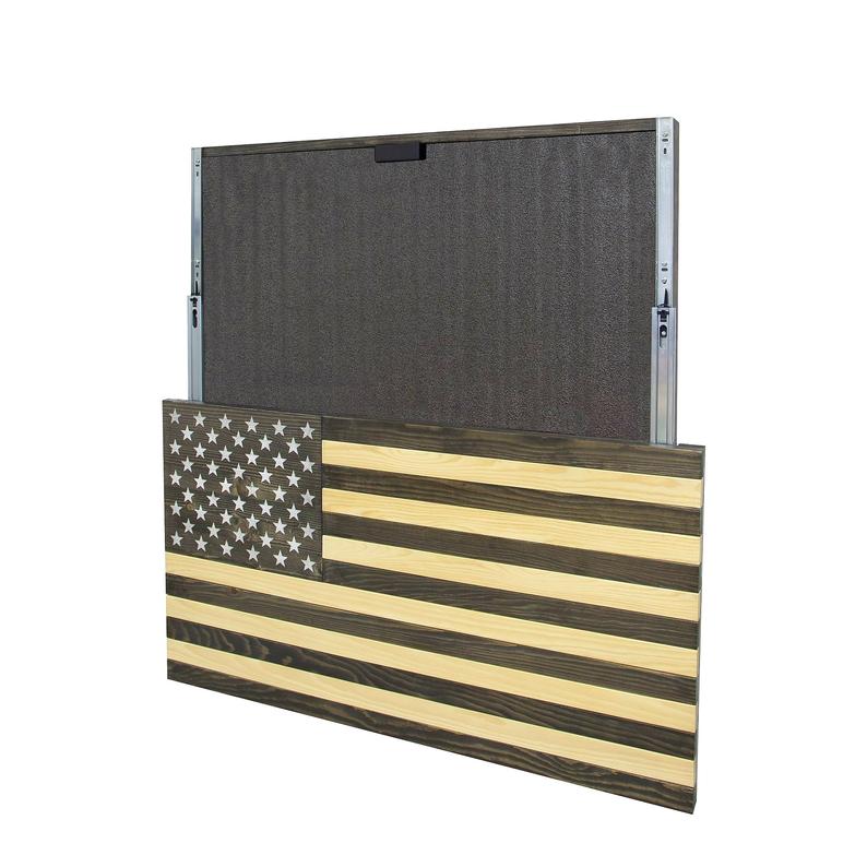 AMERICAN FLAG CONCEALMENT CABINET - BLACK AND WHITE