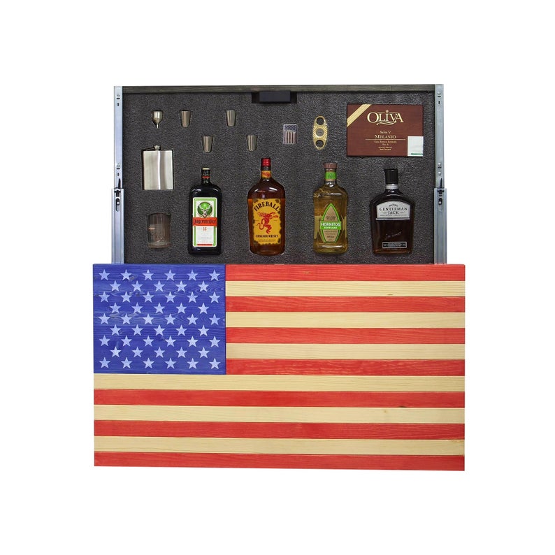 AMERICAN FLAG CONCEALMENT CABINET - RED WHITE AND BLUE