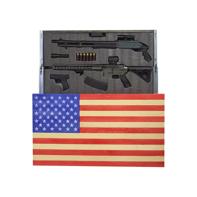 AMERICAN FLAG CONCEALMENT CABINET - RED WHITE AND BLUE