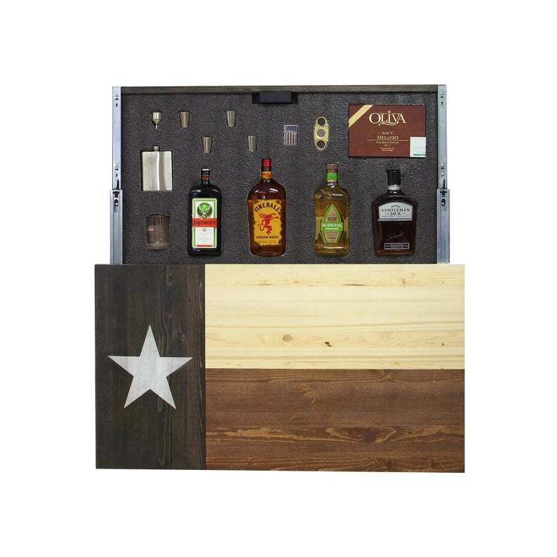 TEXAS FLAG CONCEALMENT CABINET - RUSTIC