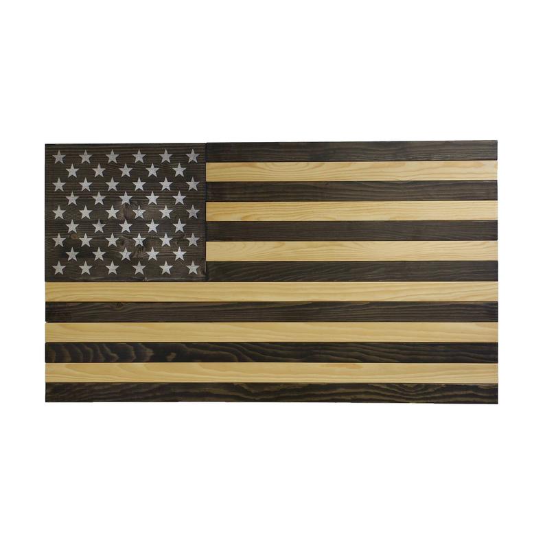 AMERICAN FLAG CONCEALMENT CABINET - BLACK AND WHITE