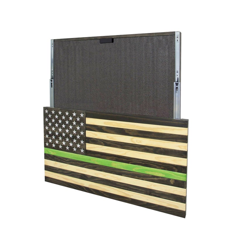 AMERICAN FLAG CONCEALMENT CABINET - GREEN LINE