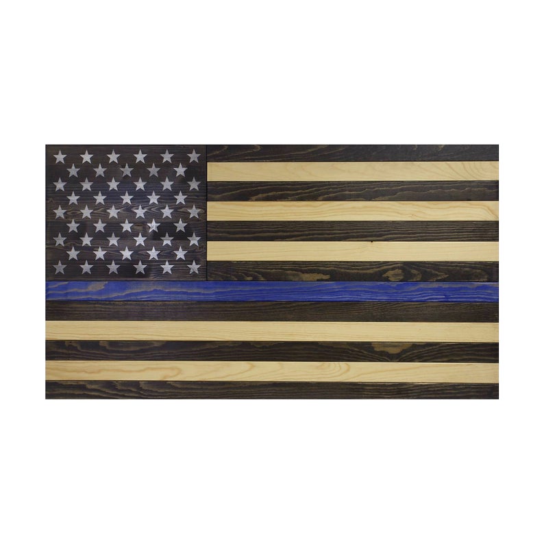AMERICAN FLAG CONCEALMENT CABINET - BLUE LINE