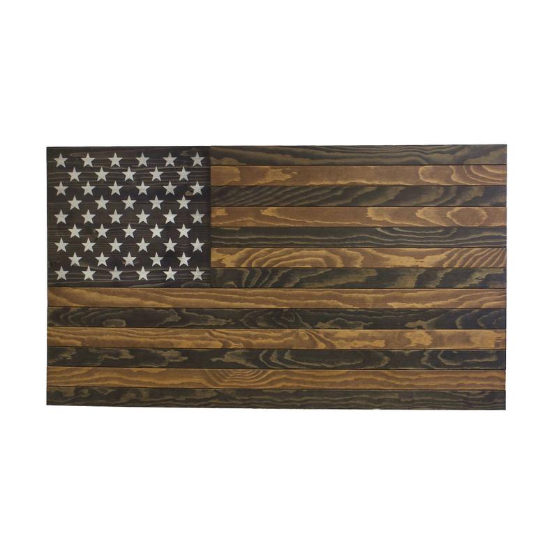 AMERICAN FLAG CONCEALMENT CABINET - DARK BROWN