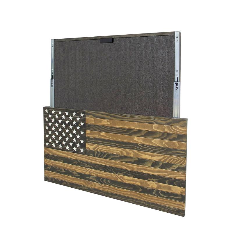 AMERICAN FLAG CONCEALMENT CABINET - DARK BROWN
