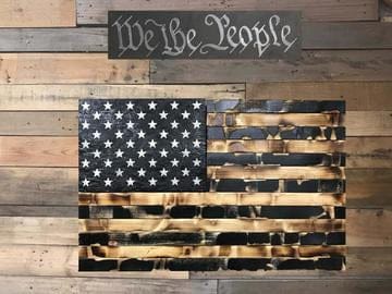 Black & Burnt Distressed Concealment Flag