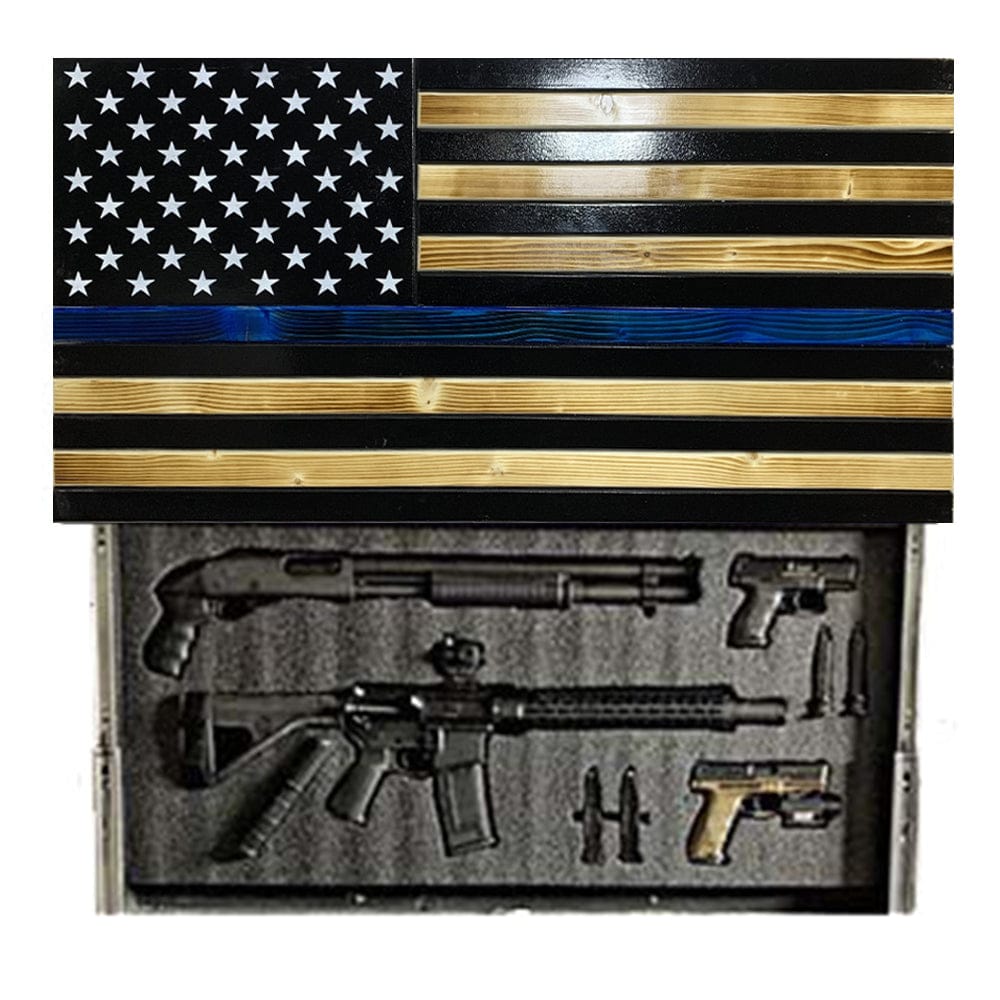Black Burnt Blue Line Concealment Flag