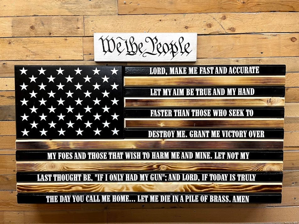 Black Burnt Gunfighter's Prayer Concealment Flag