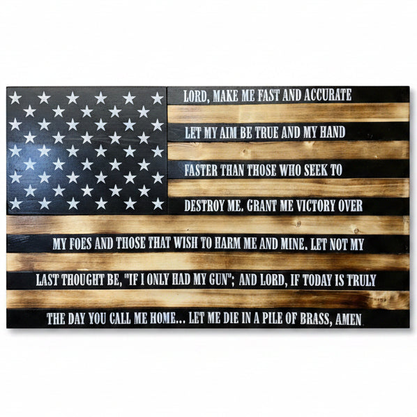 Black Burnt Gunfighter's Prayer Concealment Flag