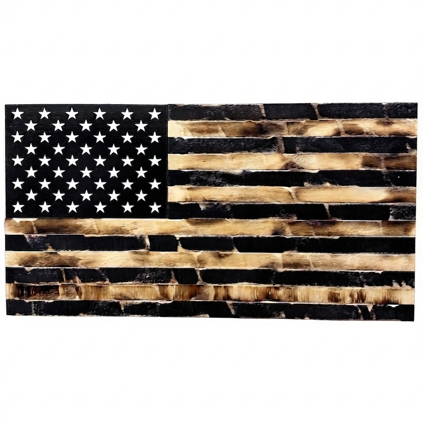 Black & Burnt Distressed Concealment Flag