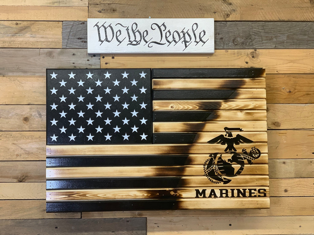 Black Marine Torn Away Concealment Flag