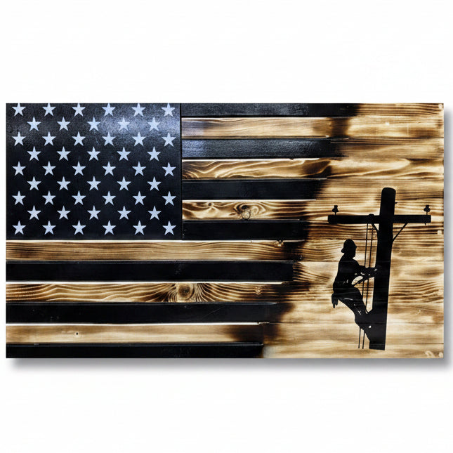 Black Lineman Torn Away Concealment Flag