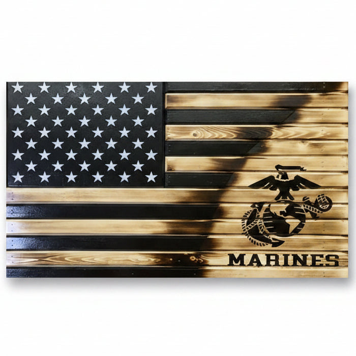 Black Marine Torn Away Concealment Flag