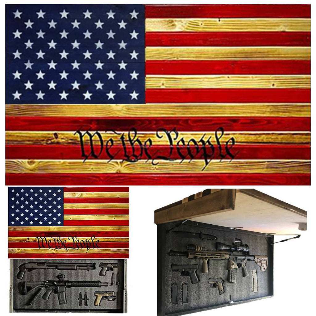 Red Burnt We The People Concealment Flag