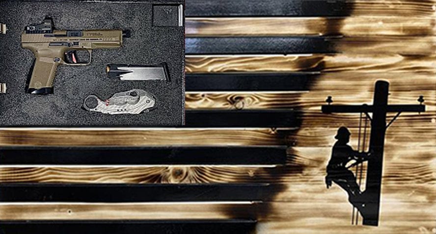Black Lineman Torn Away Concealment Flag