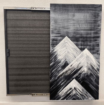 Black & White Vertical Mountain Concealment Art