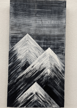 Black & White Vertical Mountain Concealment Art