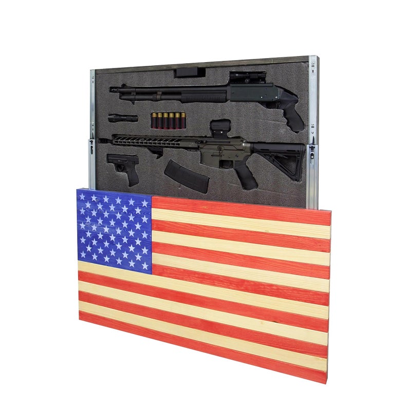 AMERICAN FLAG CONCEALMENT CABINET - RED WHITE AND BLUE