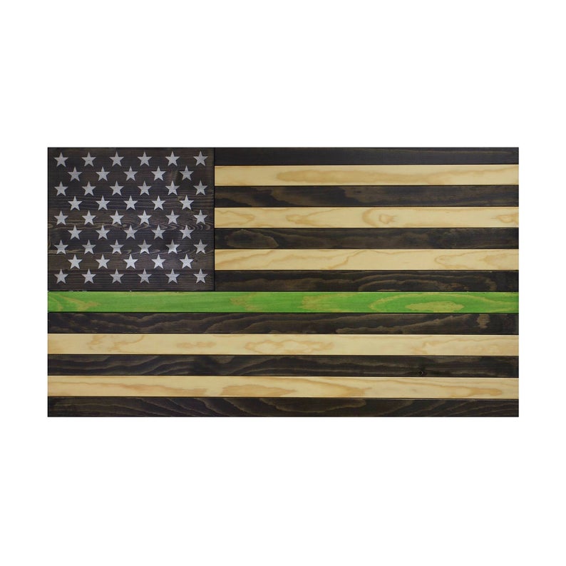 AMERICAN FLAG CONCEALMENT CABINET - GREEN LINE